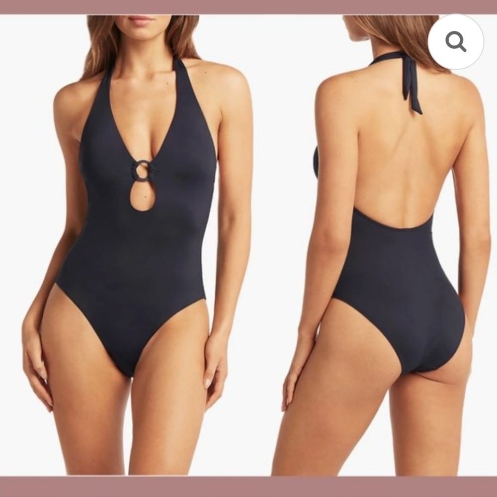 Sea Level Swim Australia Halter Key Hole One Piece Bathing Swim Suit